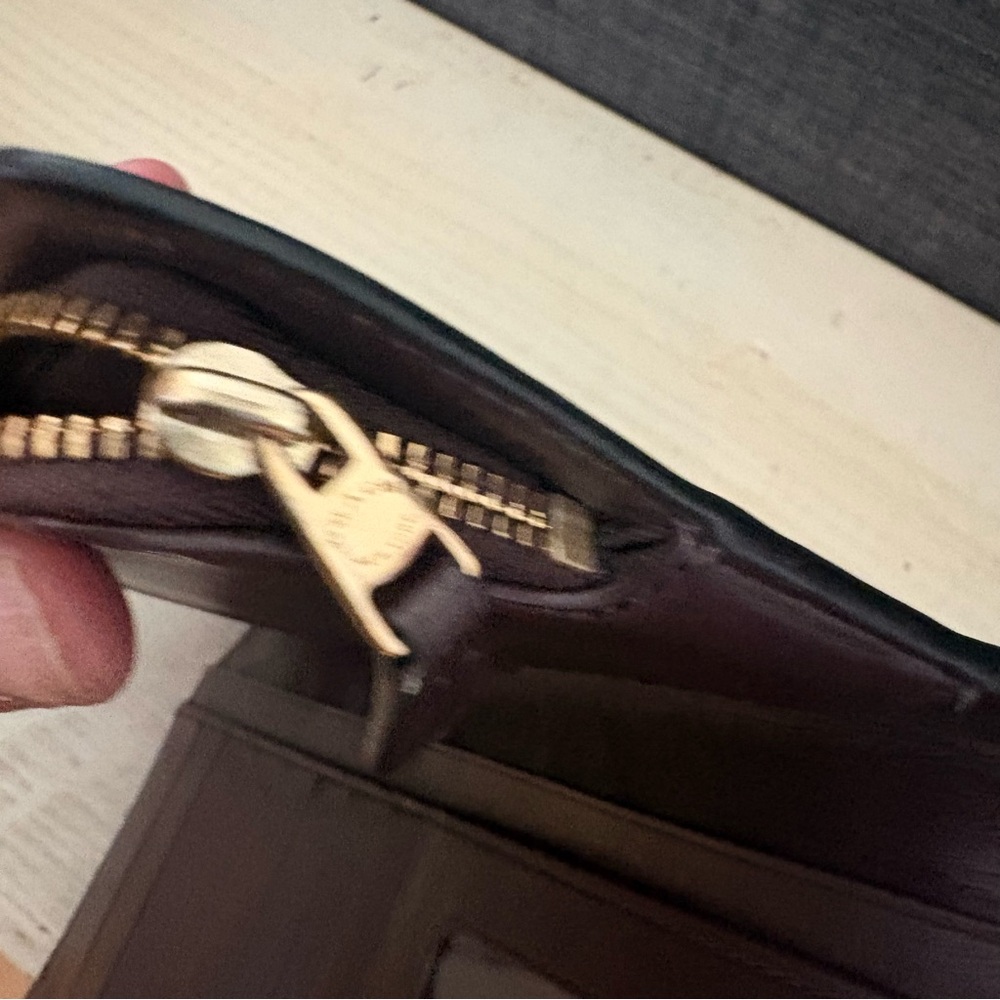 COACH Continental Wallet in Refined Leather with Oxblood Gold Accents - Picture 13 of 15